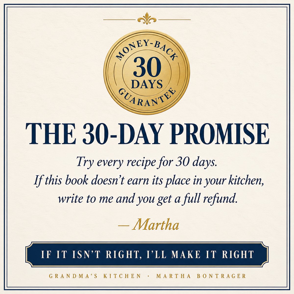 The 30-day promise: full refund if the book isn't right for you